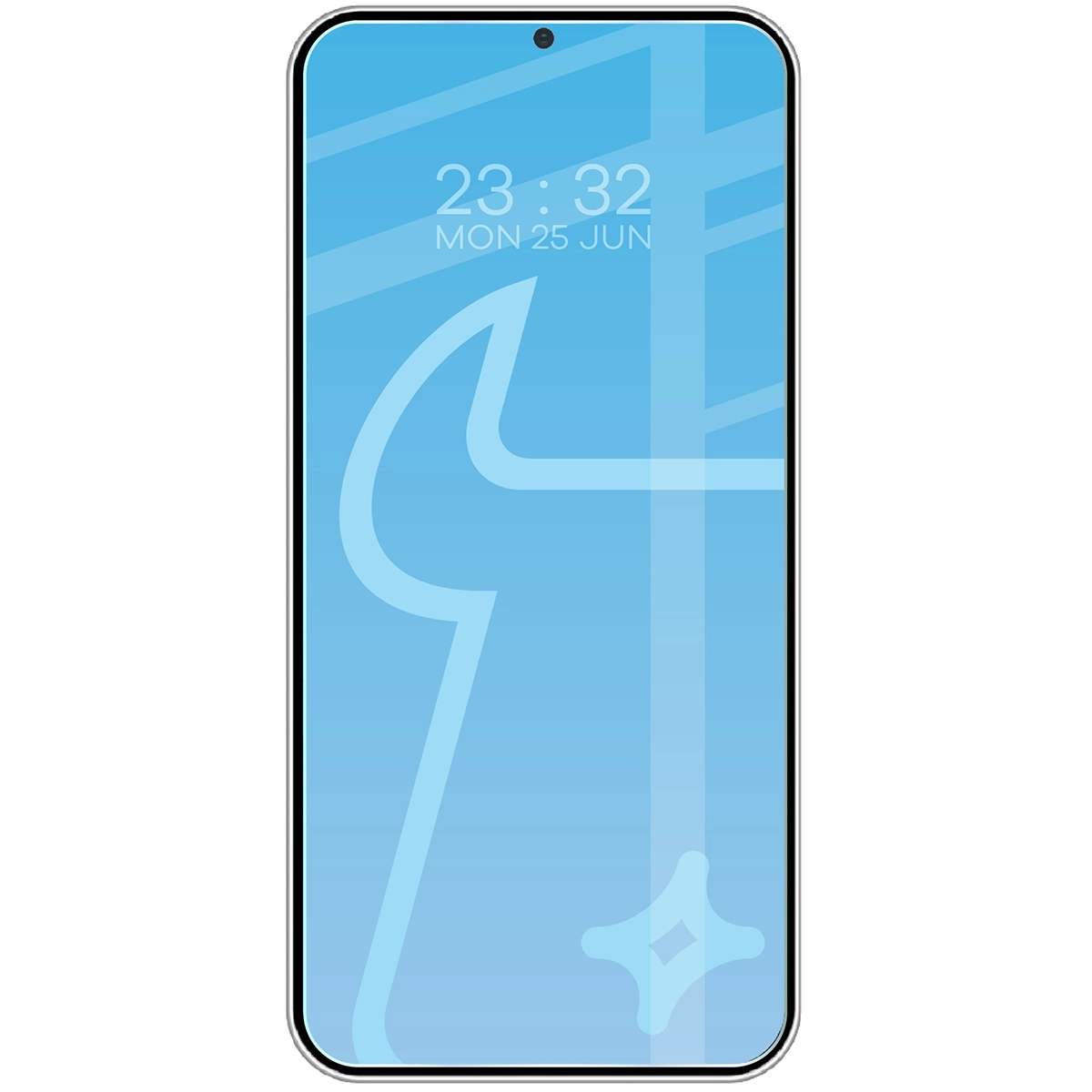 Wizualizacja na telefonie z nałożonym szkłem hartowanym Bizon Glass Clear